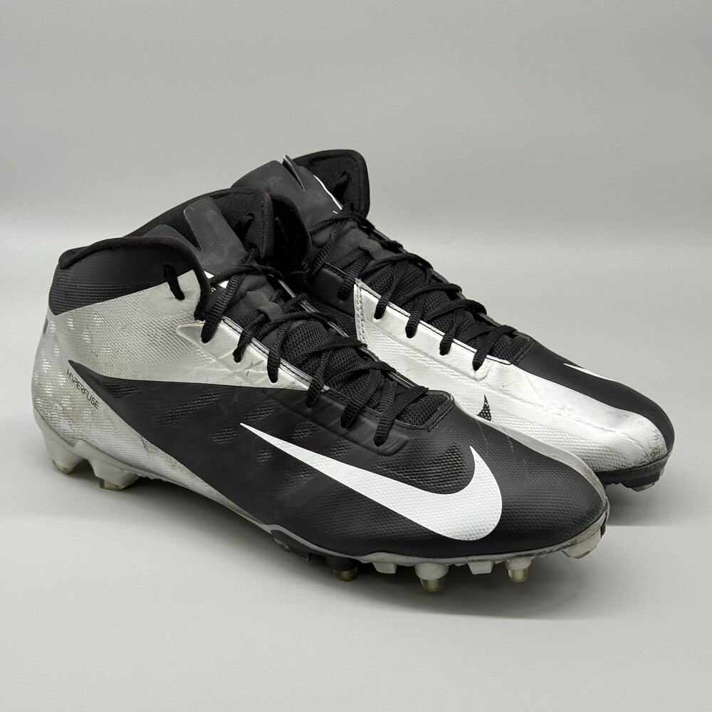 Nike Vapor Elite Hyperfuse Black Silver 511335-010 Football Cleats Shoes Size 14